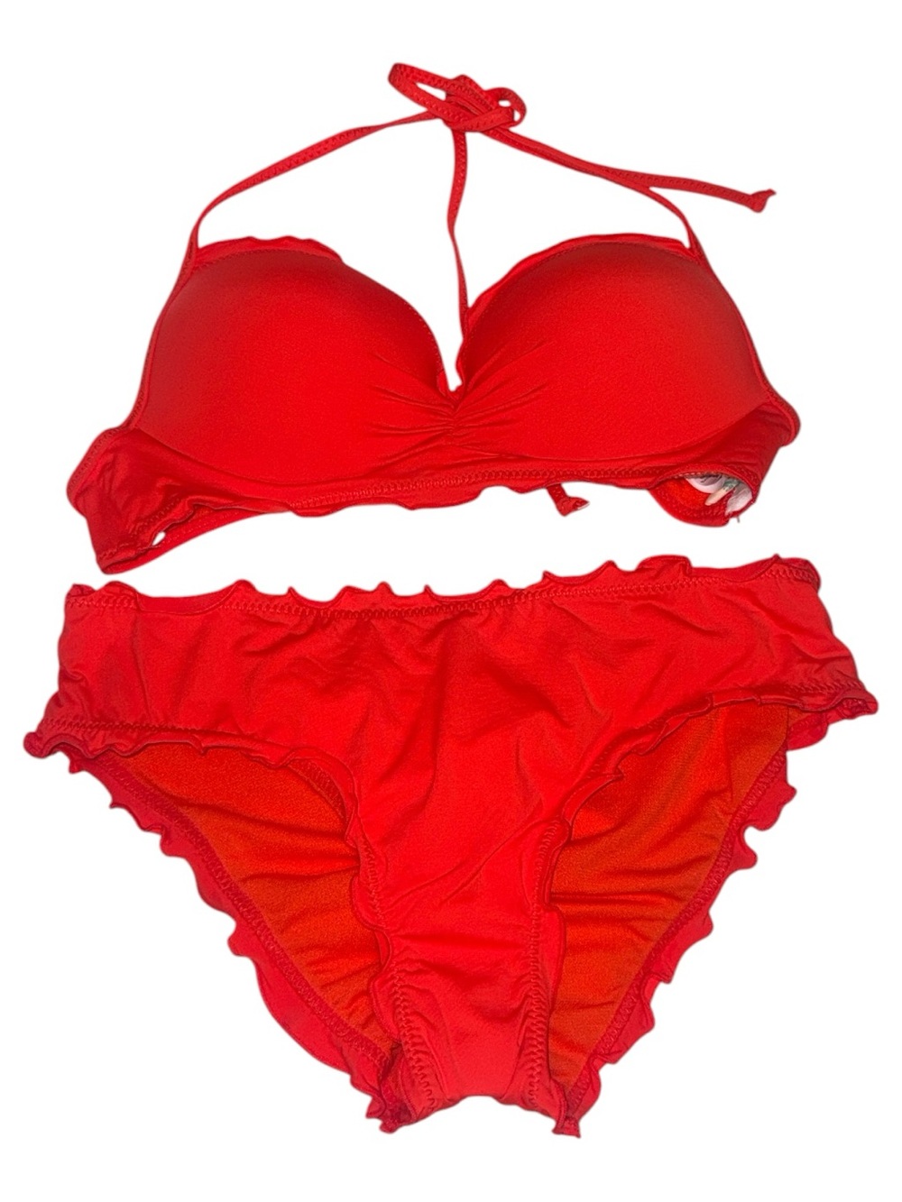 Ruffle Butts Orange Ruffle Bikini Set